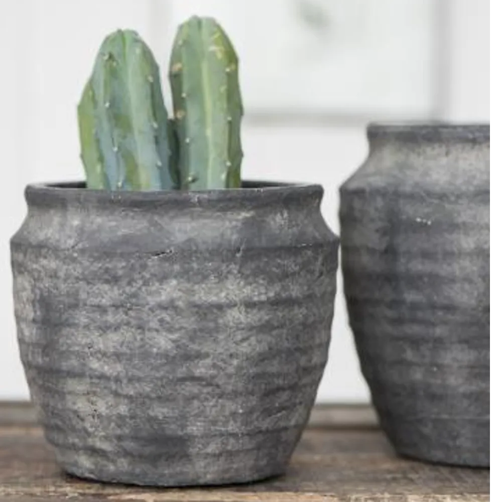 Clay Athens Grooved Pot - 16cm