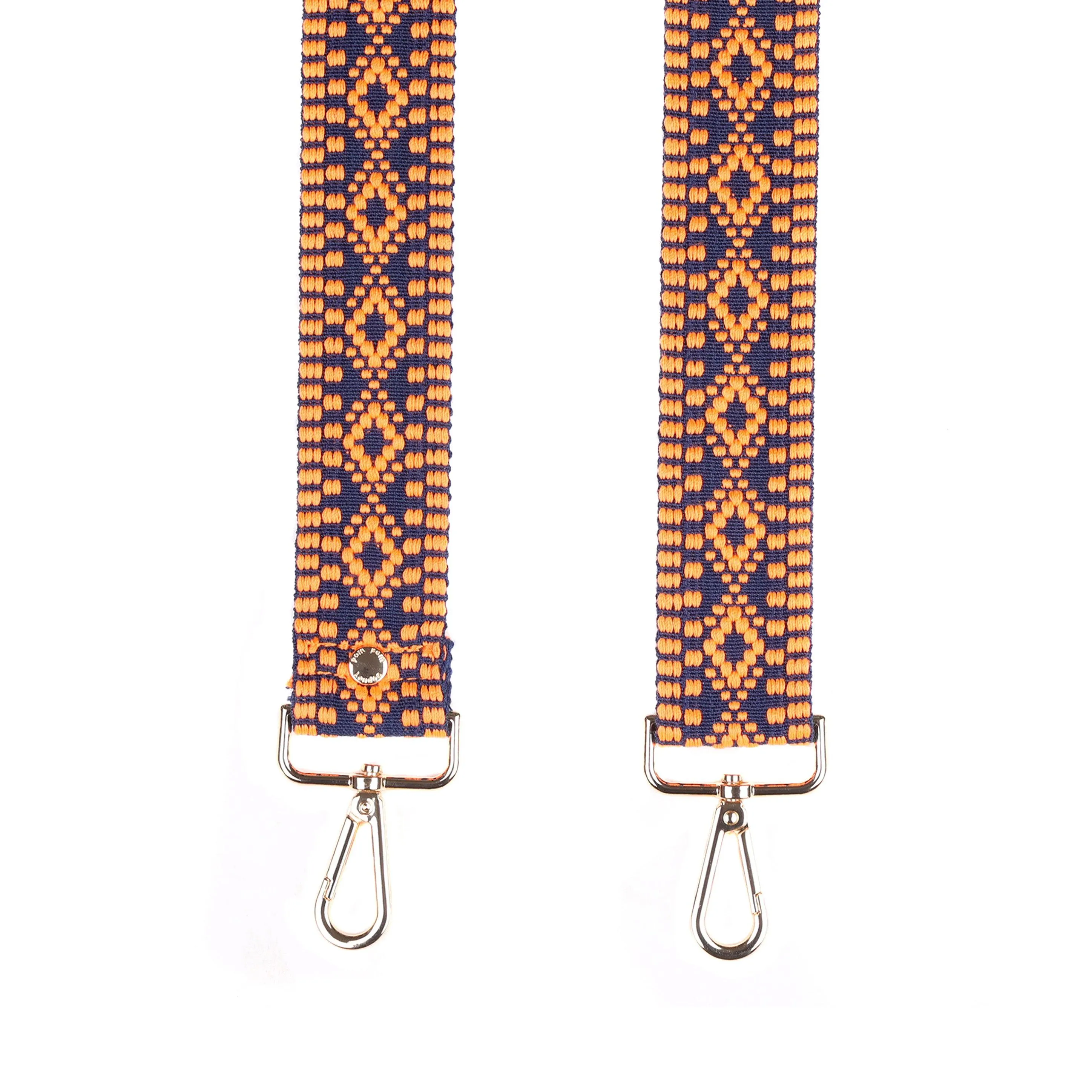 Collar and Lead Set - Orange & Navy