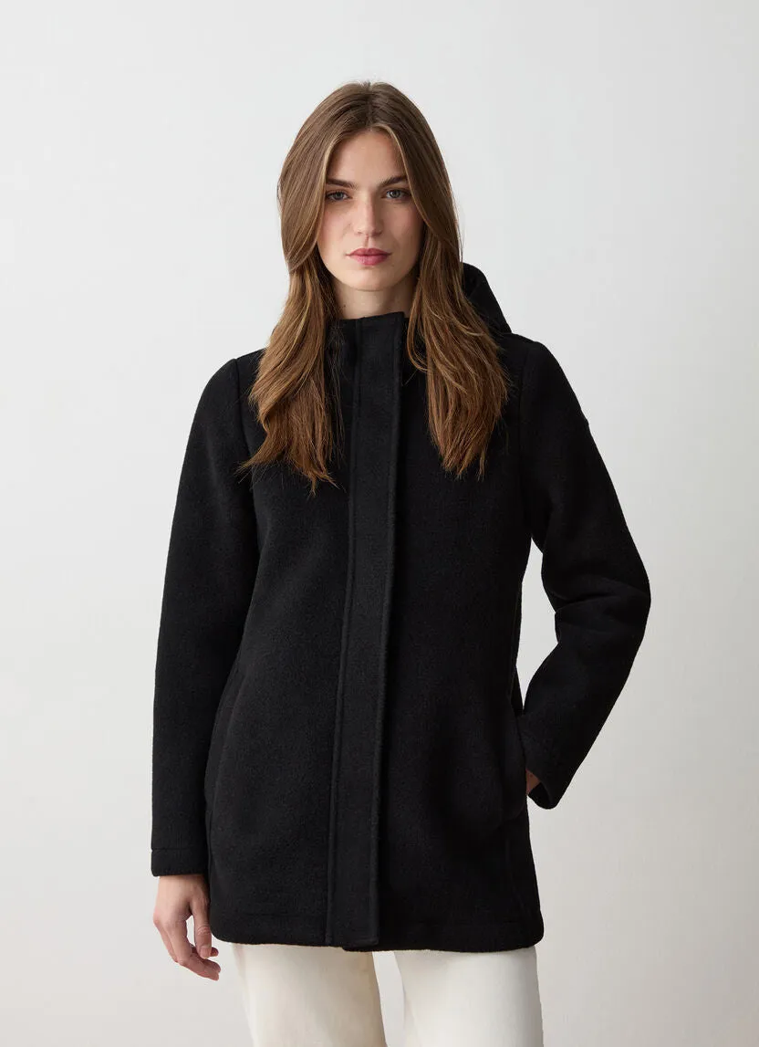 Colmar - Manteau court en drap de laine pour femme