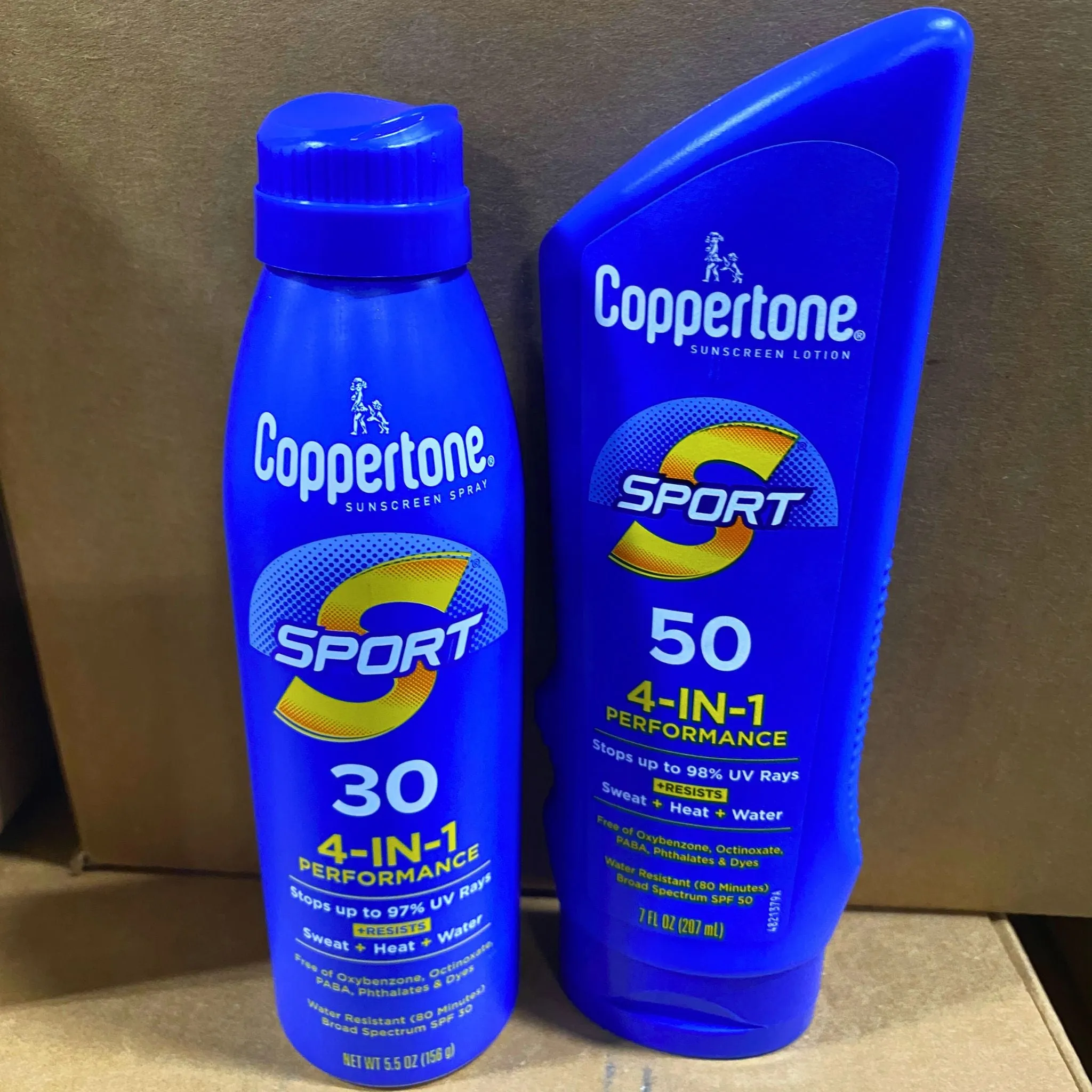 Coppertone Sunscreen Lotion & Spray Sport 4-IN-1 Performance (64 Pcs Lot)