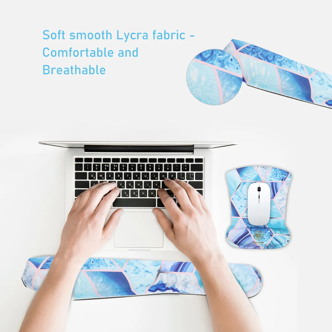 Cosmo Keyboard and Mouse Pad - Ocean Blue