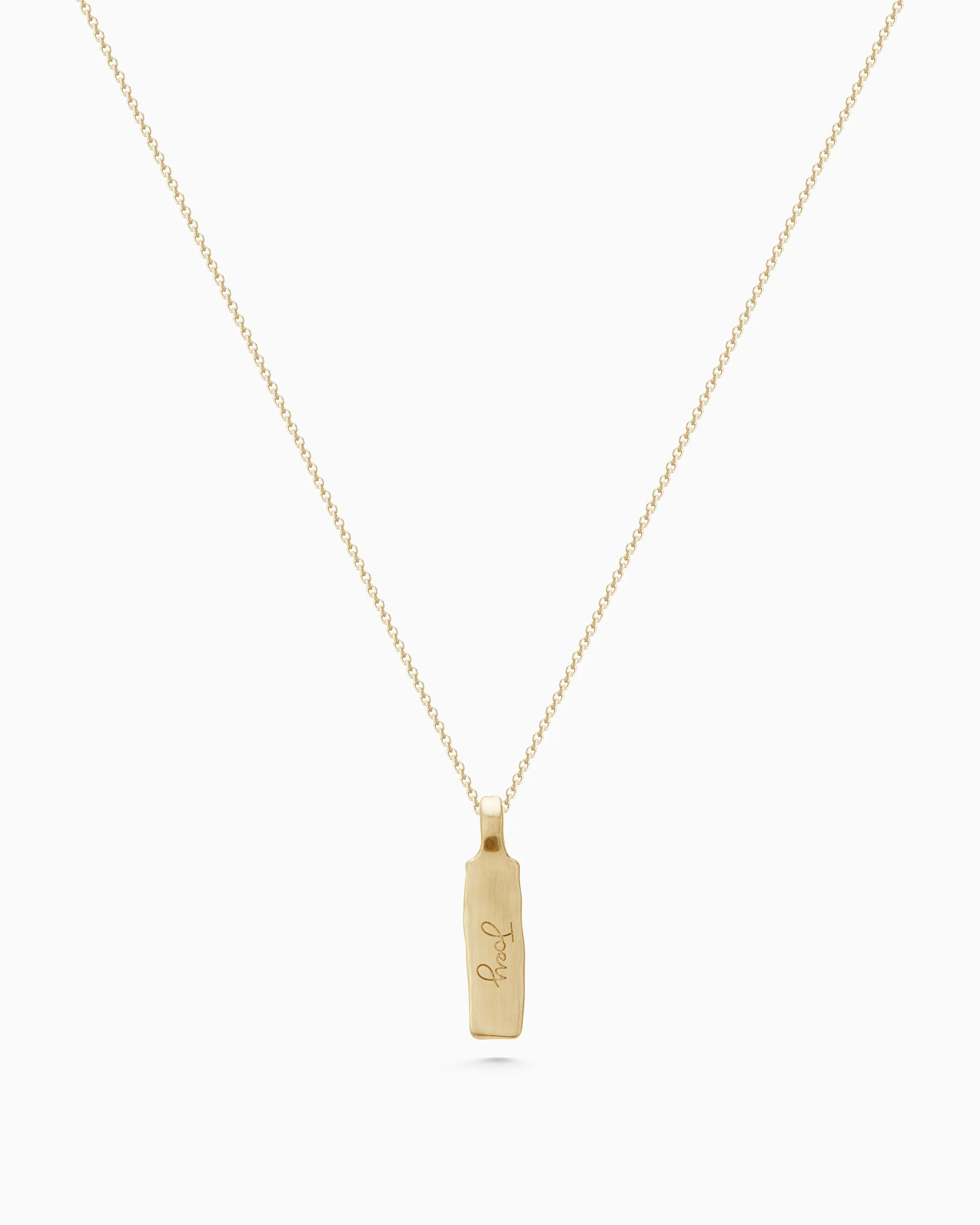 Custom Organic Tag Narrow | Yellow Gold