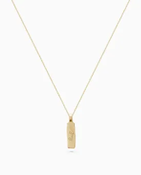 Custom Organic Tag Narrow | Yellow Gold