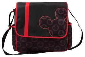 Disney Mickey Toss Heads Flap Diaper Bag, Black/Red, Large