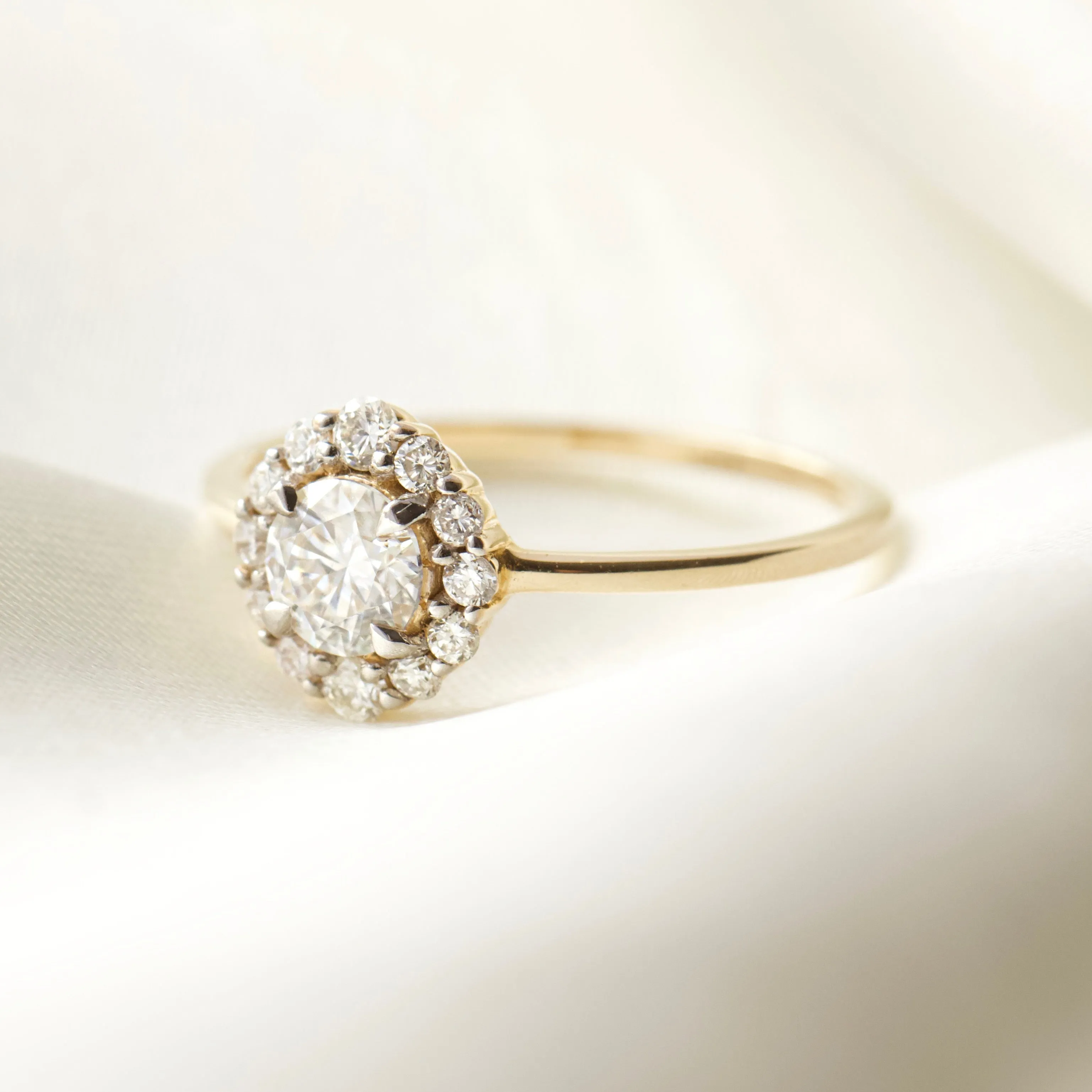 Flora Moissanite & Diamond Cluster Ring