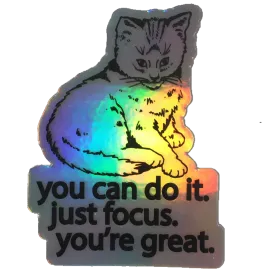 Focus Cat Holographic Sticker