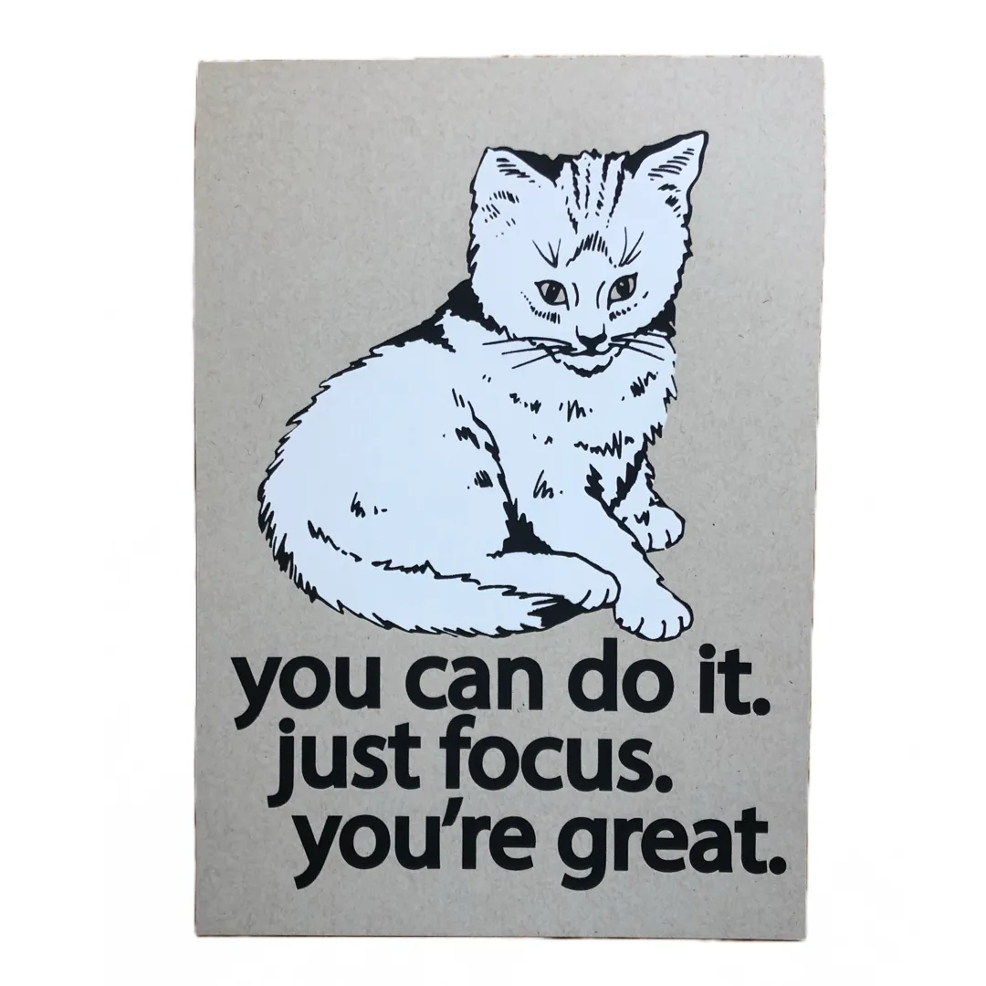 Focus Cat Print - Marshmallow Grey