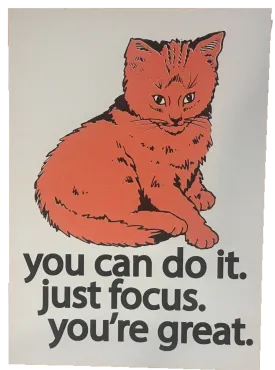 Focus Cat Print - Orange