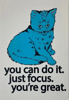 Focus Cat Print - Winter Blue