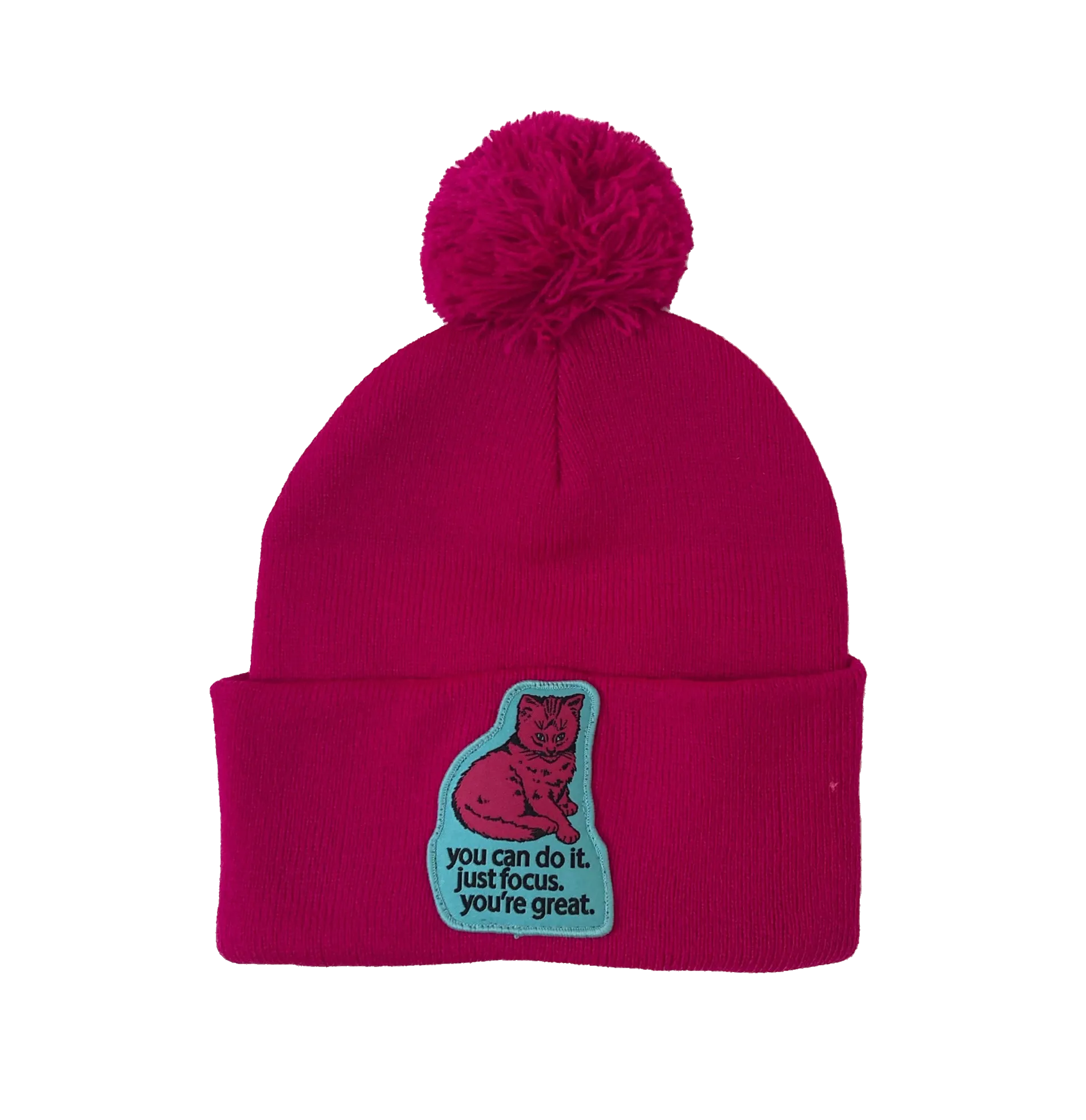 Focus Cat Winter Hat - Fuchsia