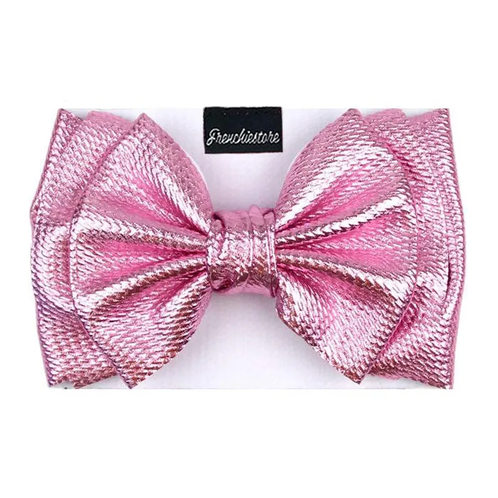 Frenchiestore Pet Head Bow | Metalic Pink