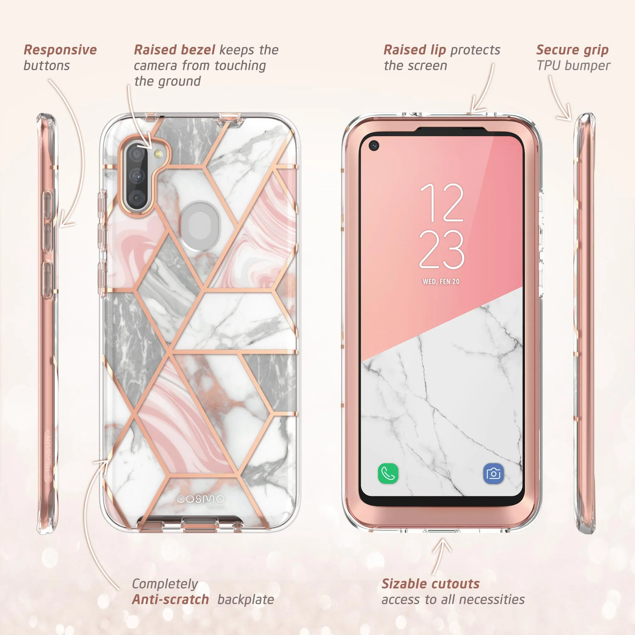 Galaxy A11 Cosmo Case(open box) - Marble Pink