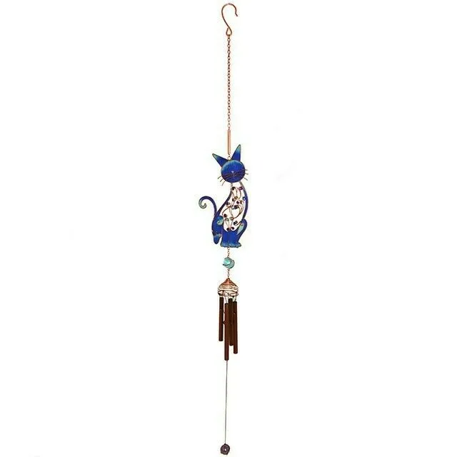 Garden Windchime - Blue Slinky Cat