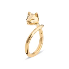 Gold Plated Cat Ring