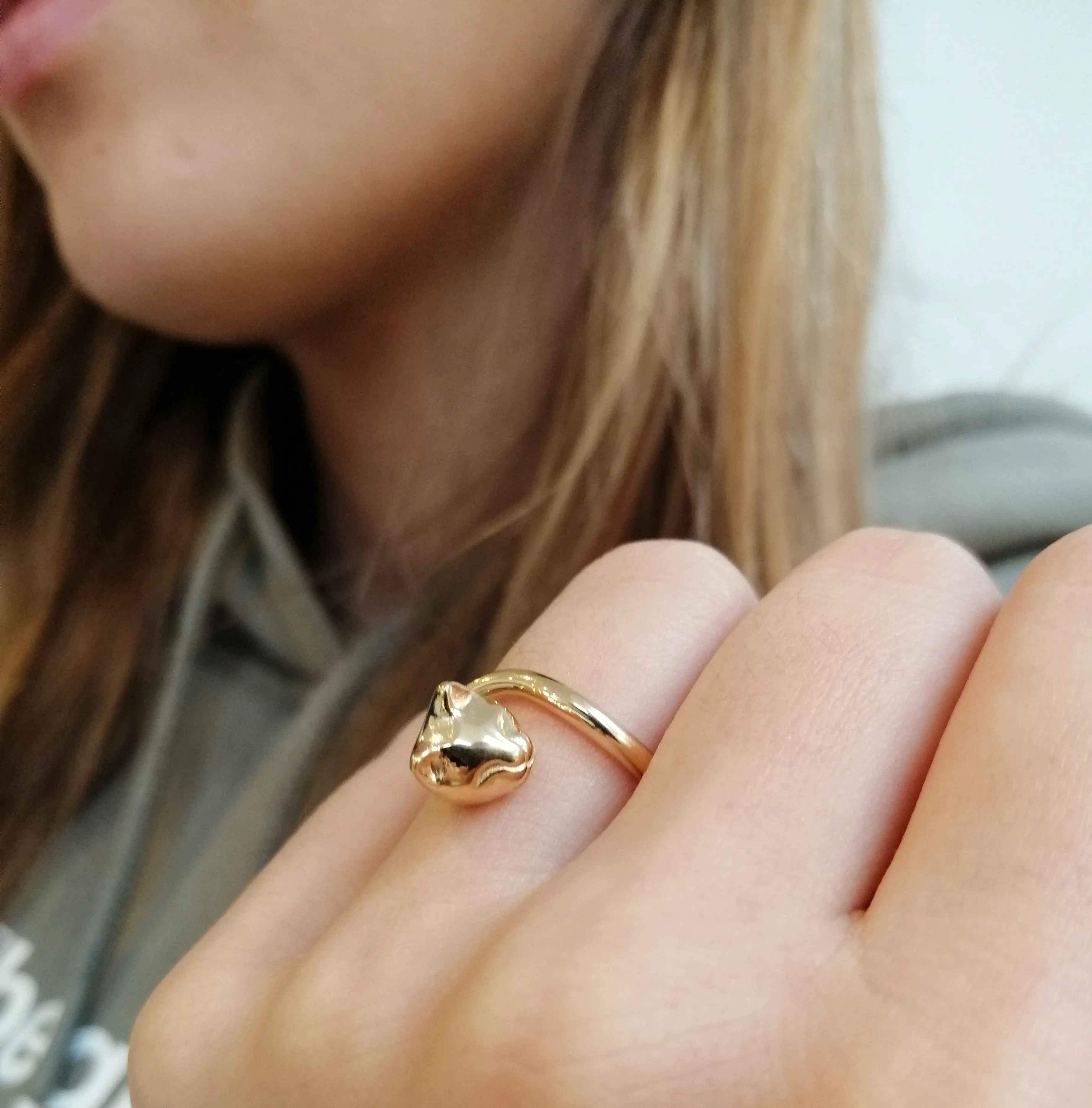 Gold Plated Cat Ring