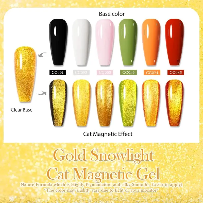 Gold Snowlight Cat Eye Magnetic Gel Born Pretty