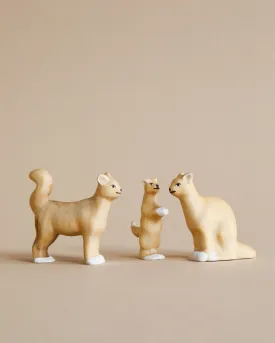 Handmade Wooden Cat Family