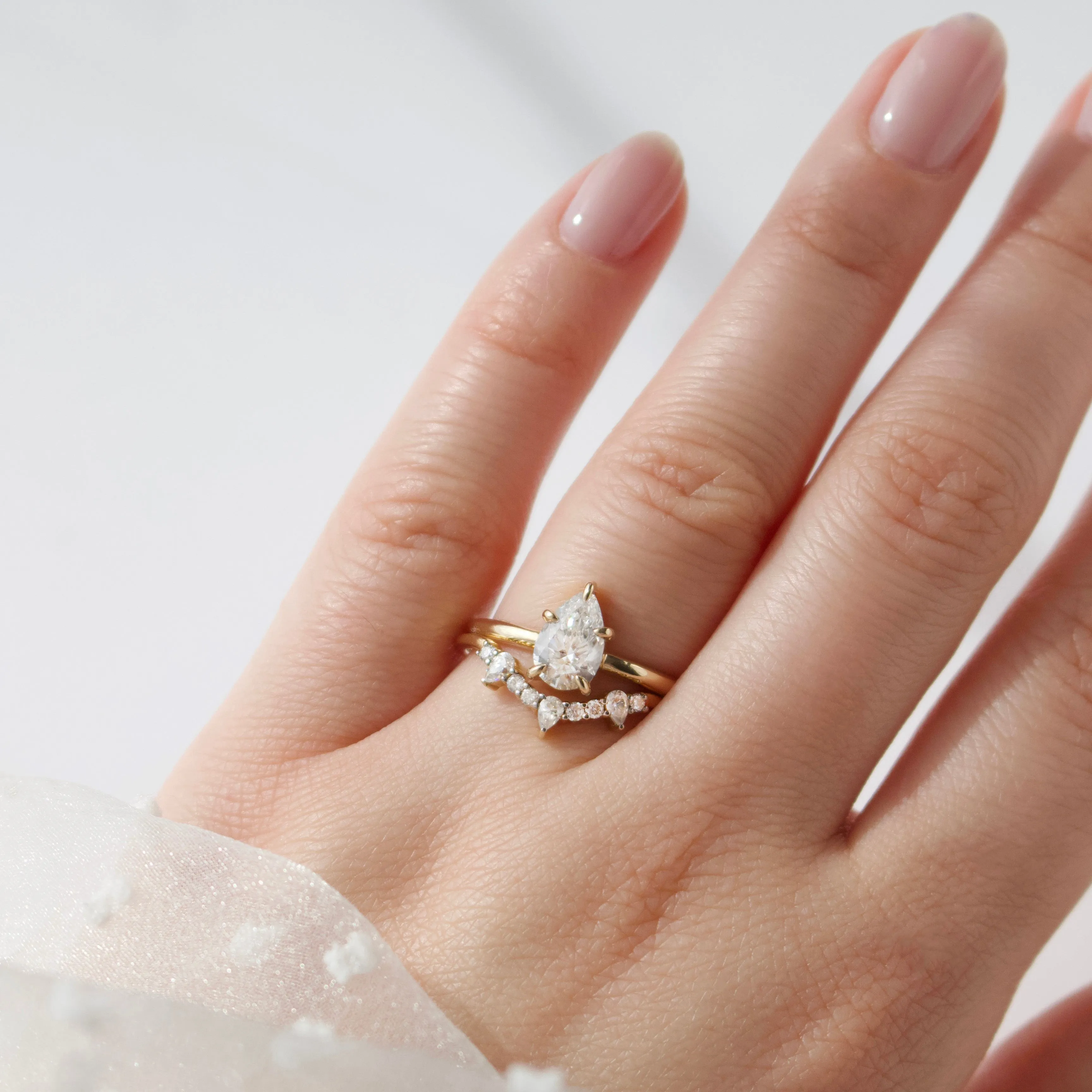 Isla Pear Solitaire Diamond Ring