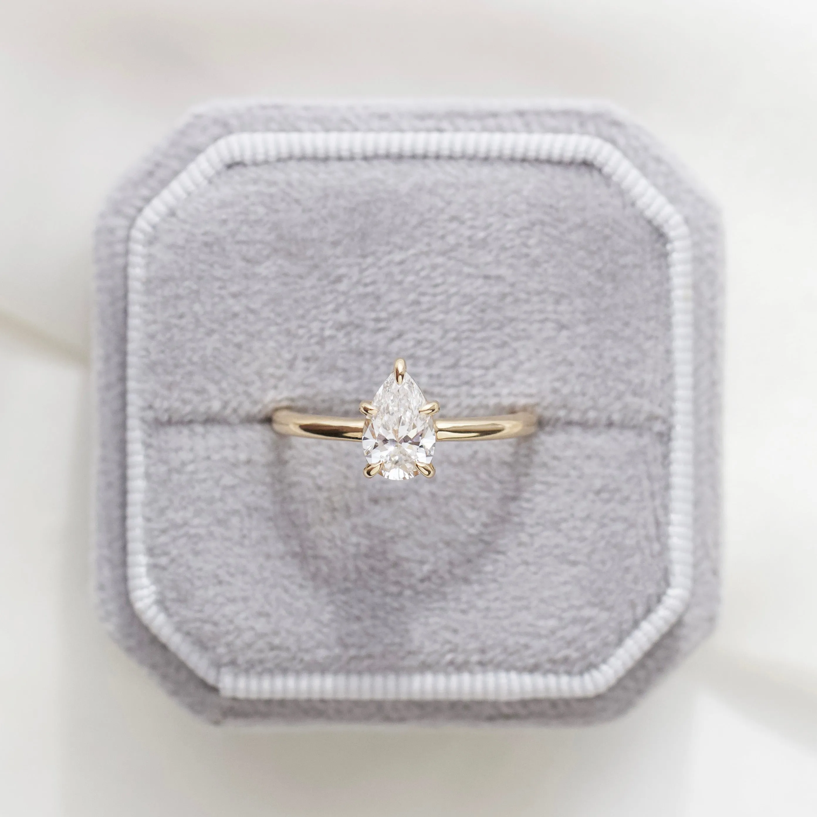 Isla Pear Solitaire Diamond Ring