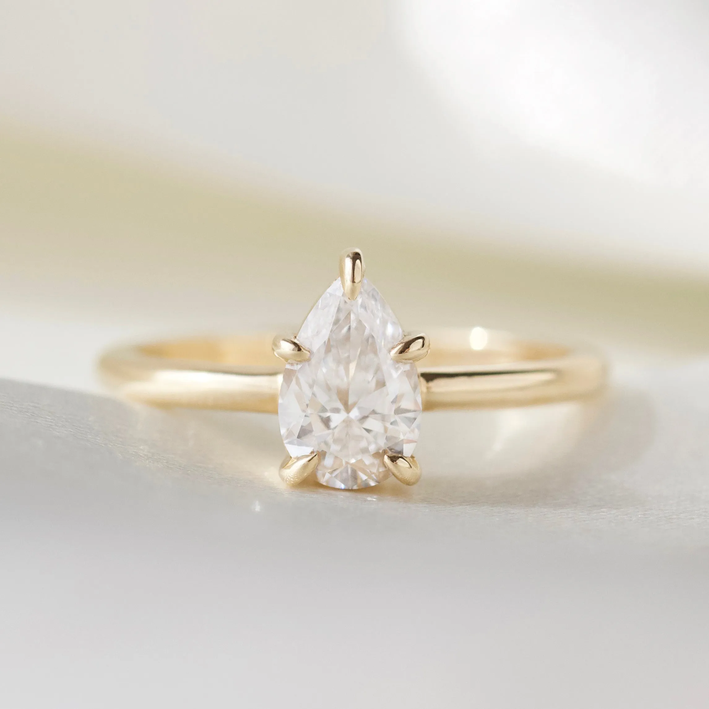 Isla Pear Solitaire Diamond Ring