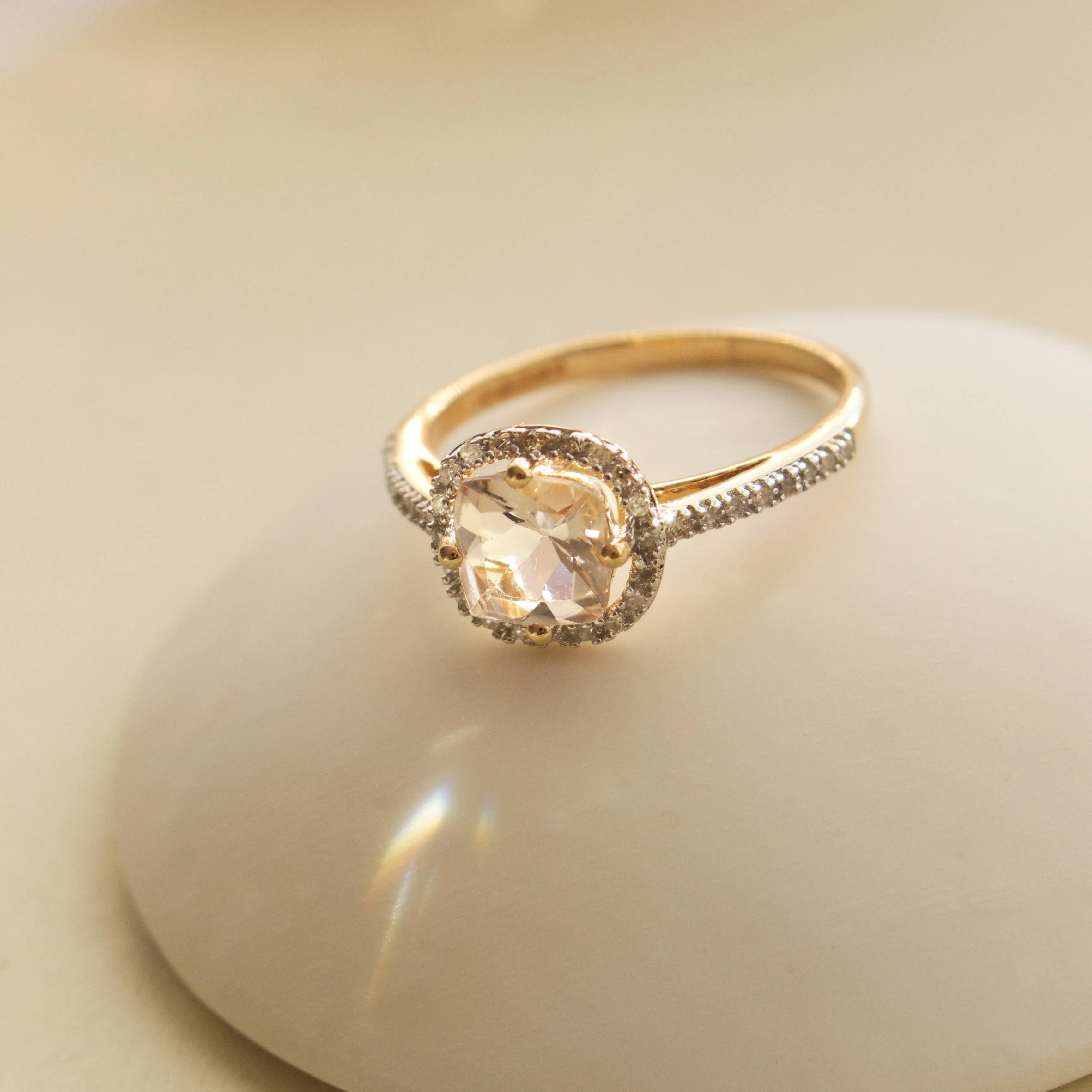 Juliet Morganite & Diamond Ring