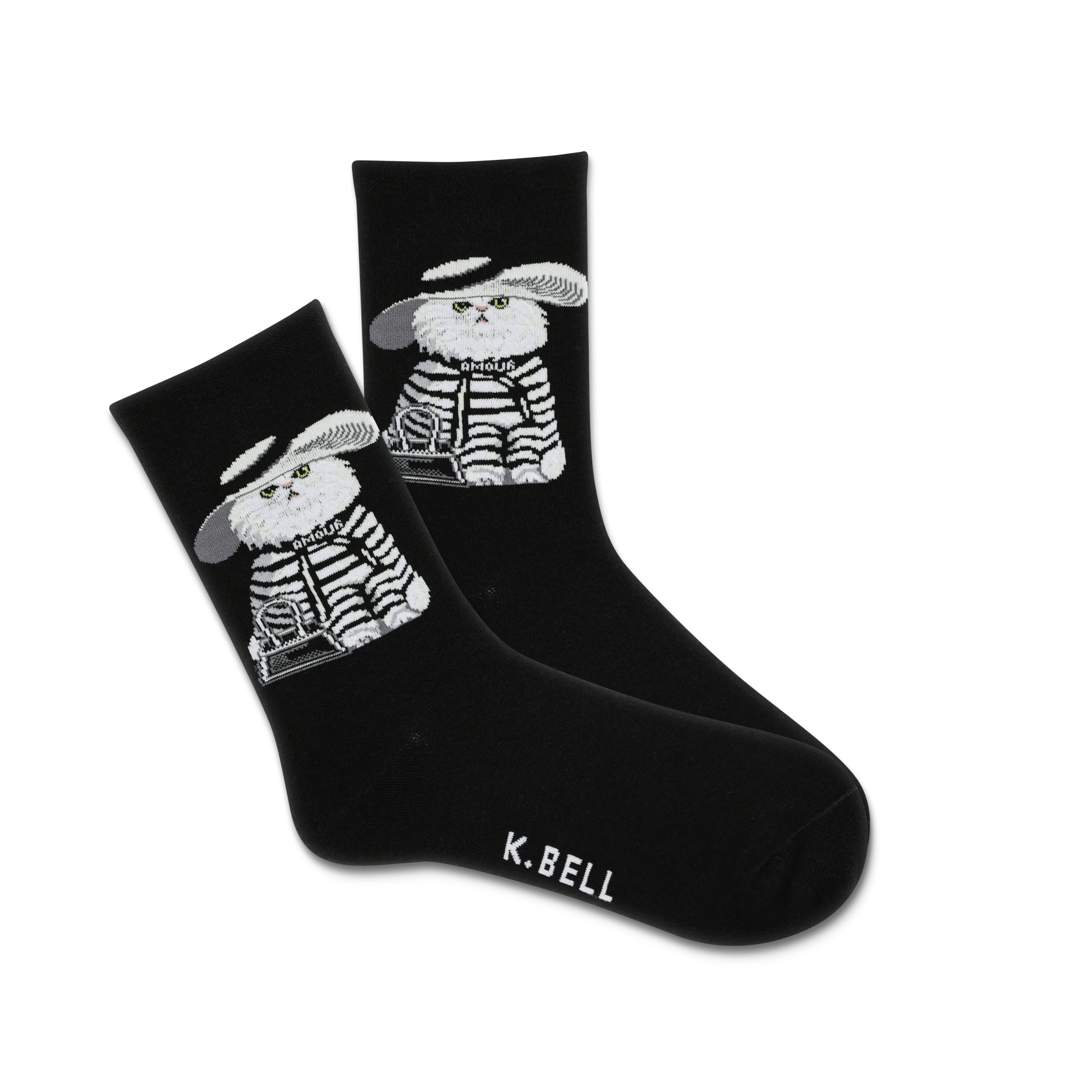 K.Bell Women's Fashion Cat Crew Sock