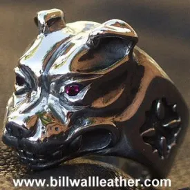 Large Dog Head with Gemstone Eyes