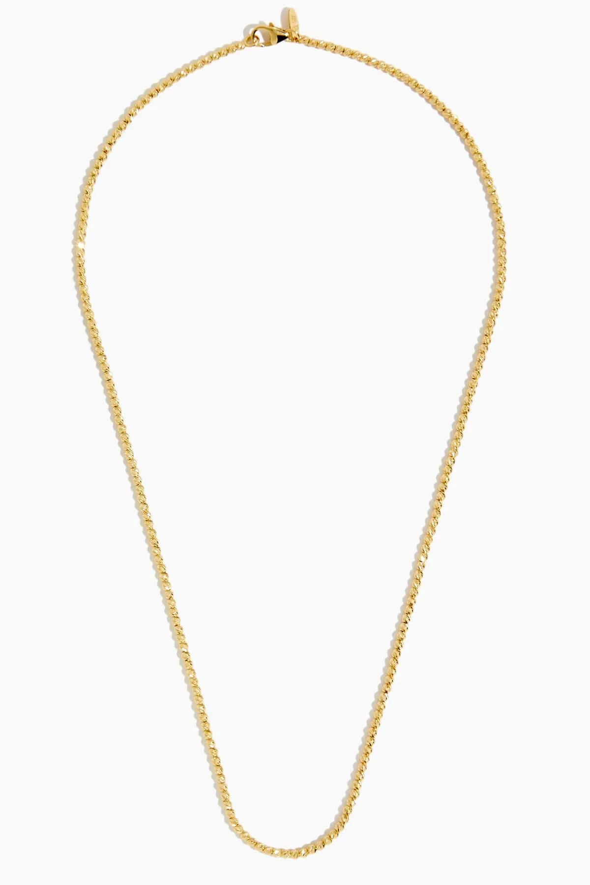 Laser Bead Chain 16" in 14k Yellow Gold