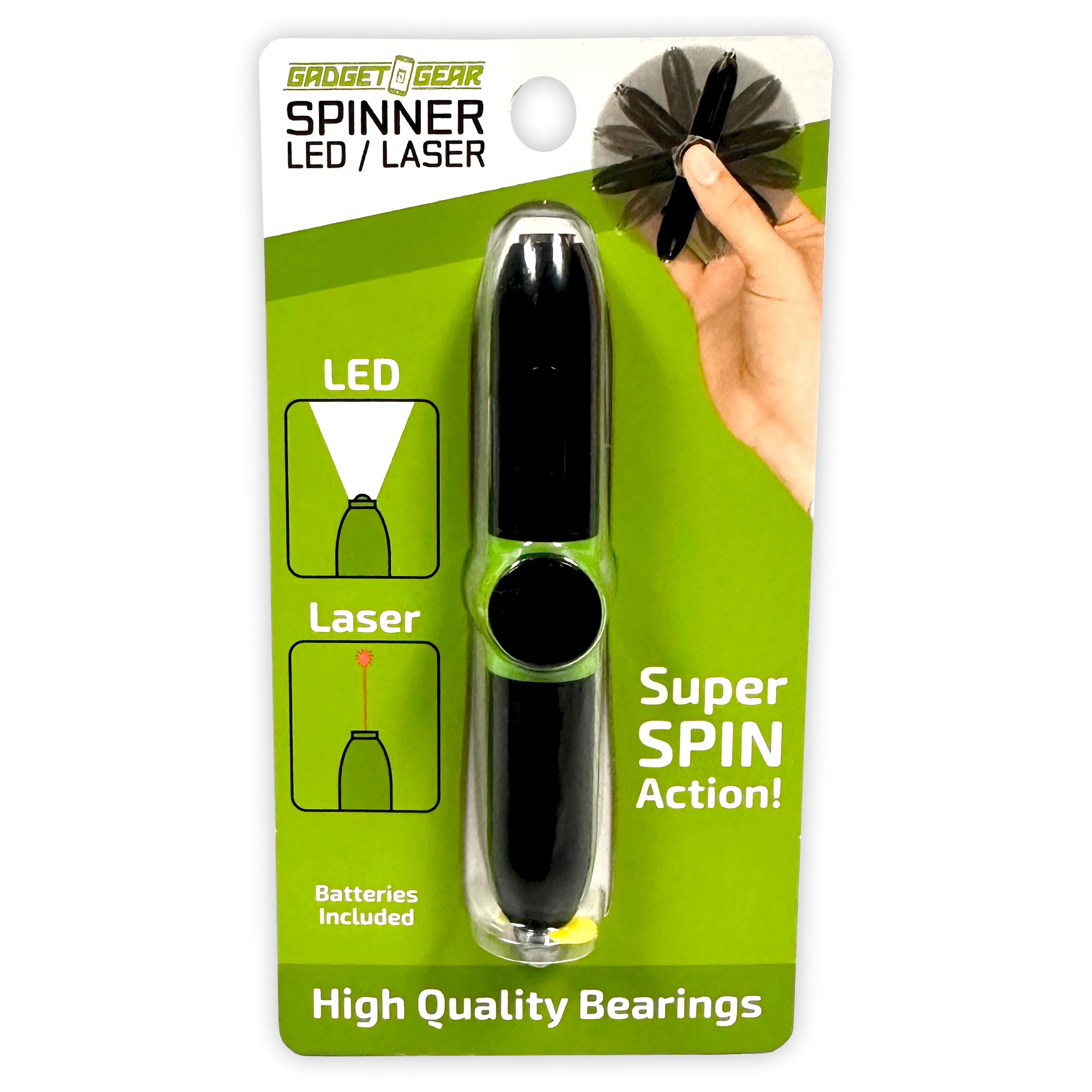 Laser Pointer Fidget Spinner With LED Light - 6 Pieces Per Retail Ready Display 23710