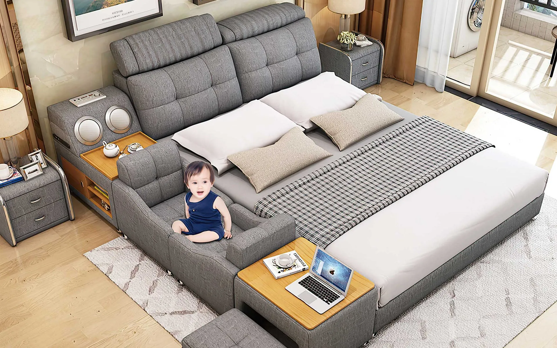 Lucinda Modular Modern Multifunctional Smart Bed