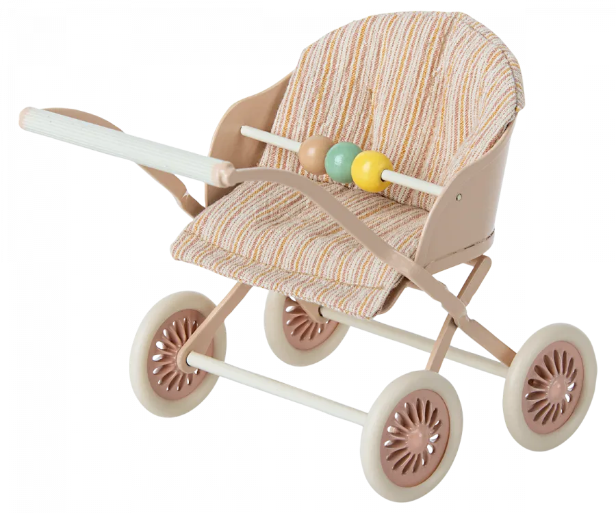 Maileg | Baby Mouse Stroller in Rose