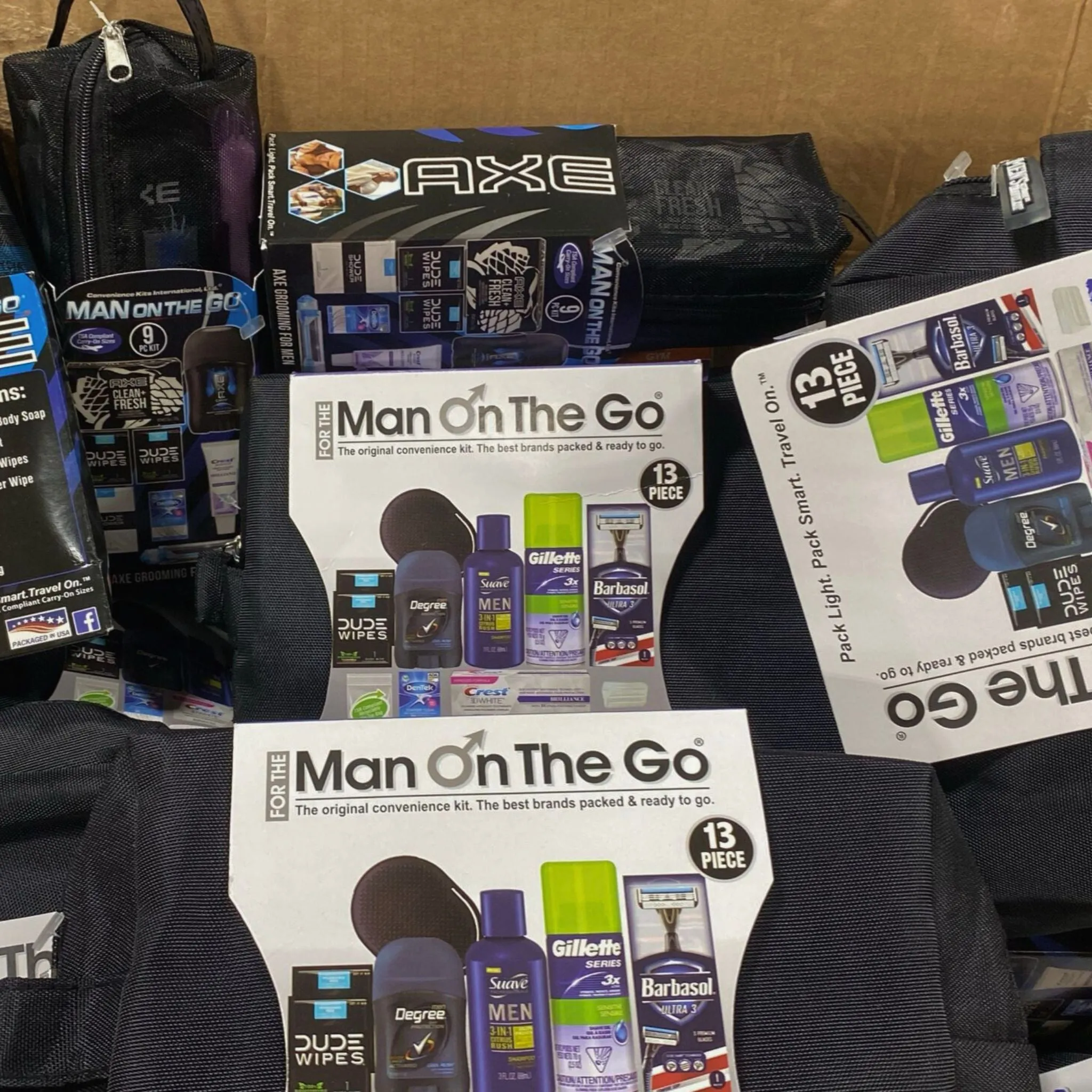 Man On The Go Travel Kits include (22 Pcs Lot)