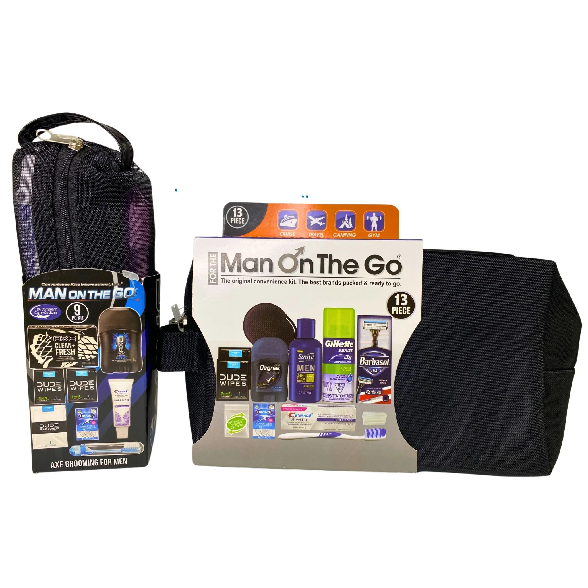 Man On The Go Travel Kits include (22 Pcs Lot)