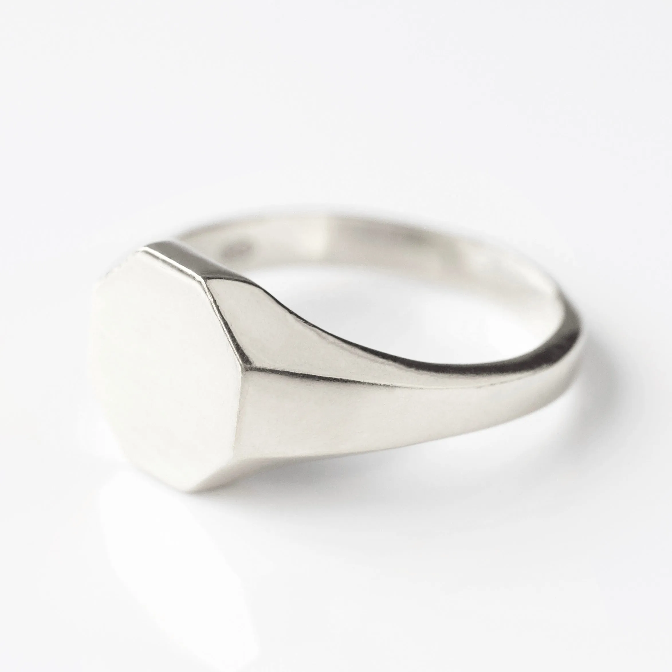 Mens Hexagon Signet Ring