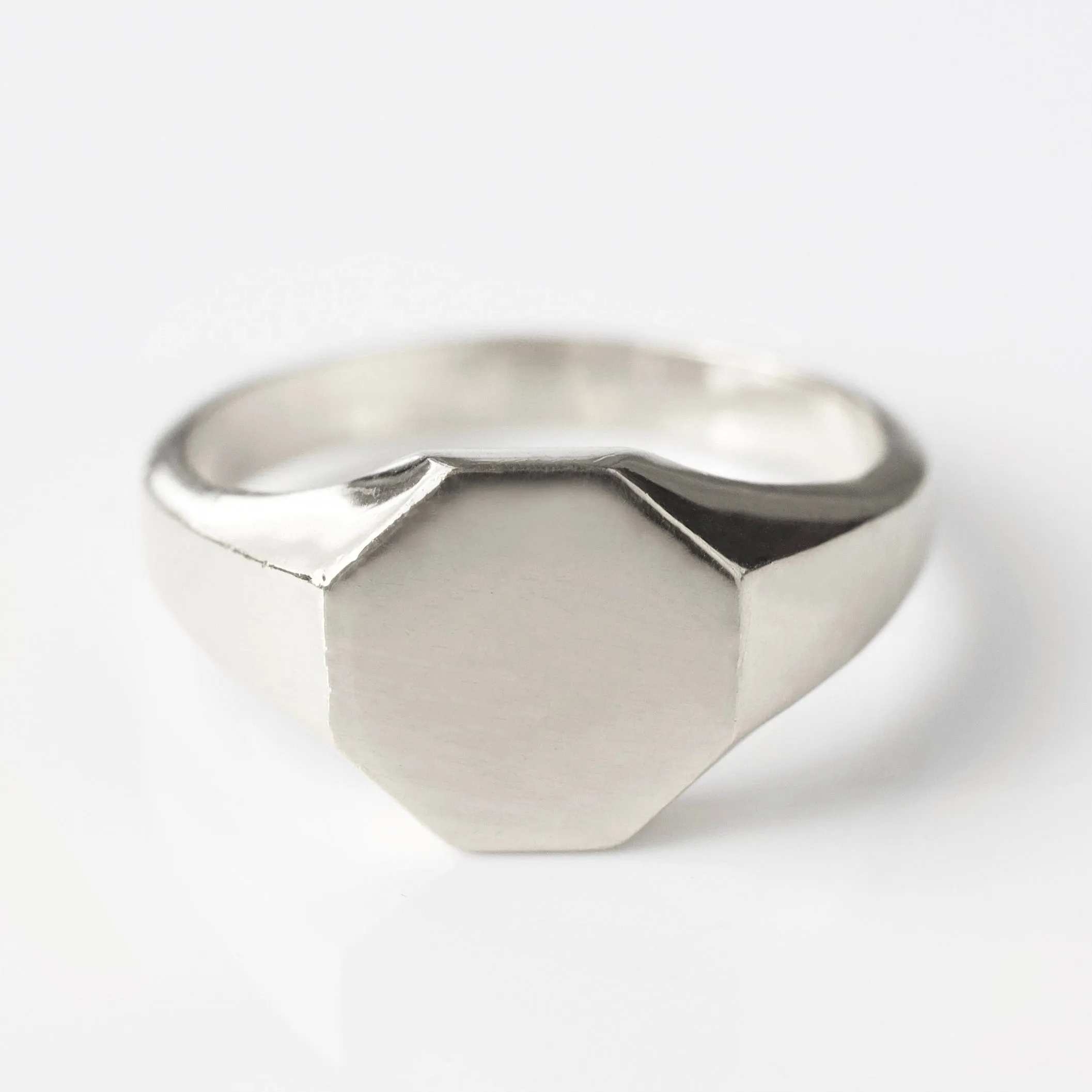 Mens Hexagon Signet Ring