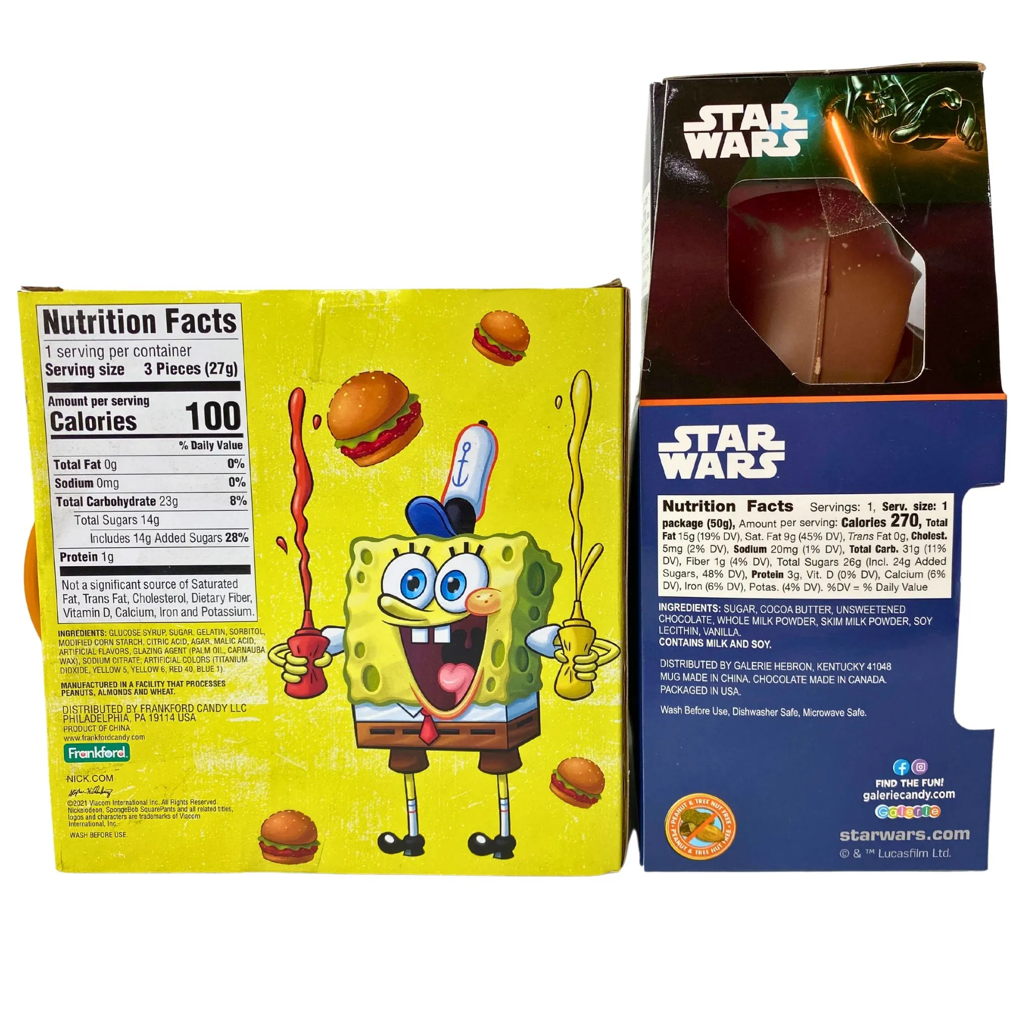 Mugs Mix includes Krabby Patties Mug & Gummy Candies/Star Wars Mug & Milk Chocolate   Darth Vader Milk Chocolate (15 Pcs Lot)