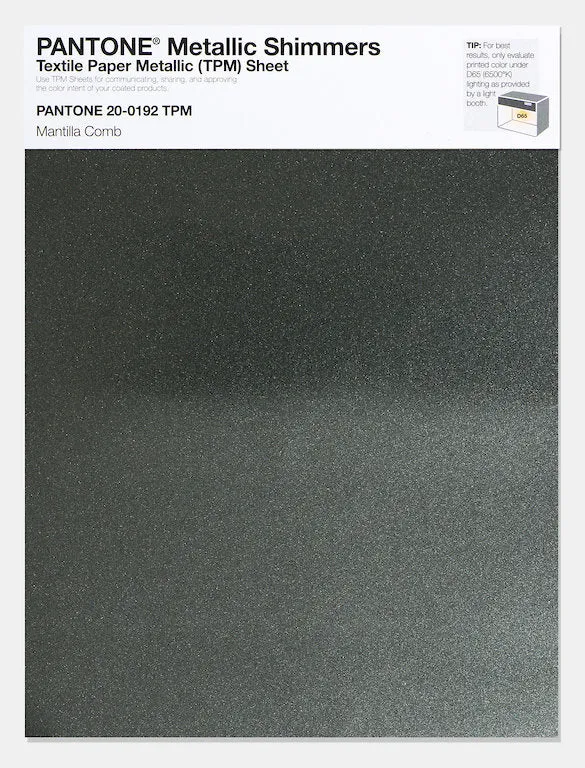 Pantone Metallic Shimmers Textile Paper Metallic Sheet 20-0192 Mantilla Comb