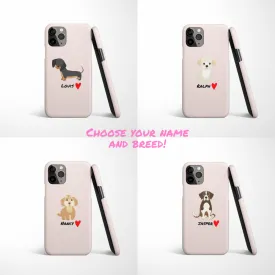 Personalised Dog Love Heart Phone Case - Choose Your Breed by Coconut Lane