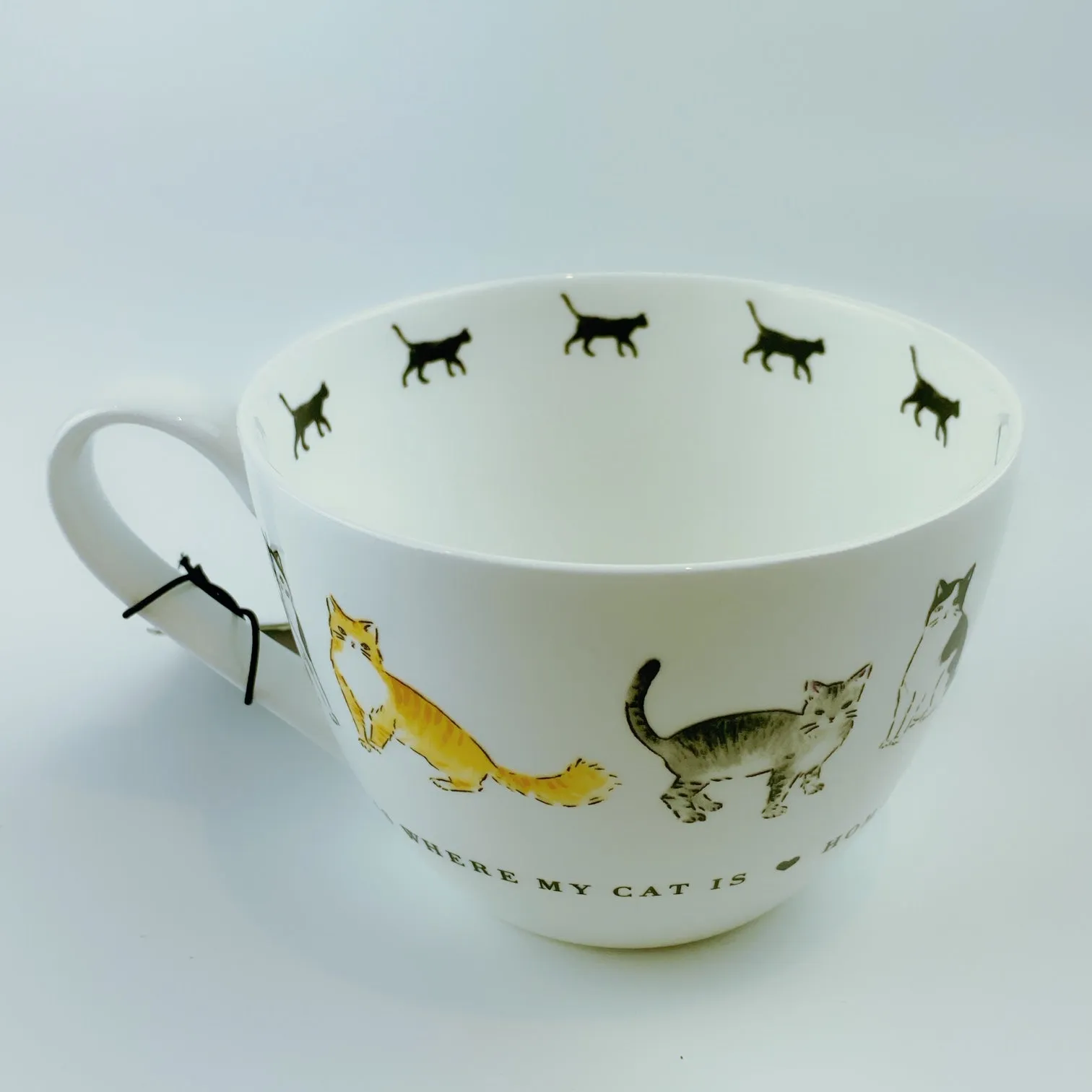 Portobello By Design 'Home Is Where My Cat Is' Bone China XL Coffee Mug Tea Cup 20 oz