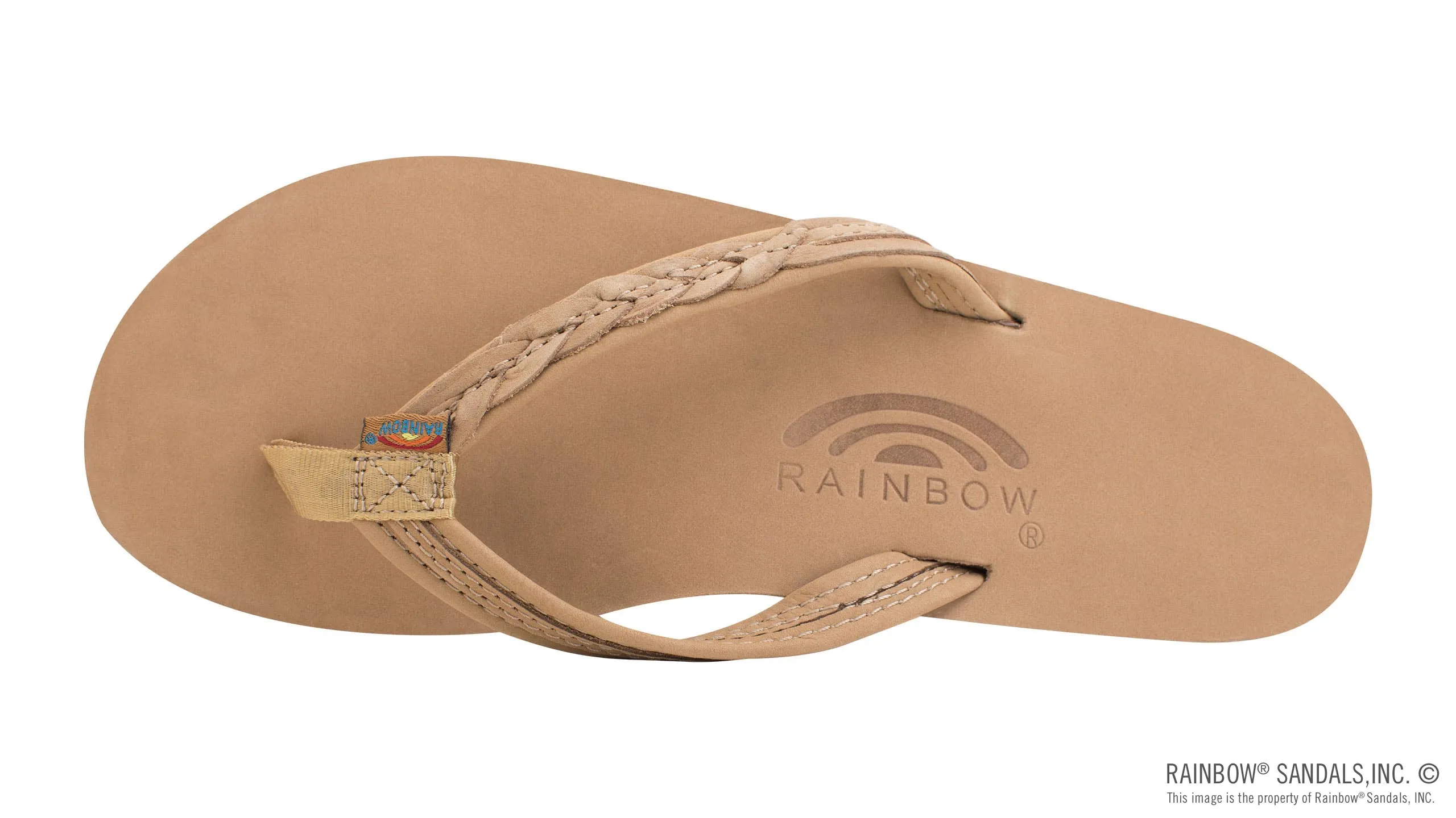 Rainbow Sandals Women's - The Madison - Single Layer - 1/2" Strap w/ Braid - Sierra Brown