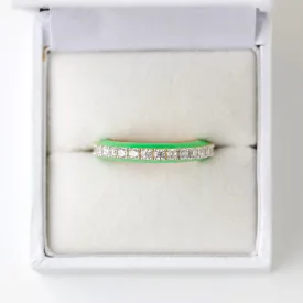 SAMPLE SALE- Green Enamel CZ Eternity Ring - Multiple Sizes