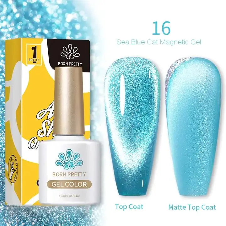 Sea Blue Cat Eye Magnetic Gel Polish Born Pretty