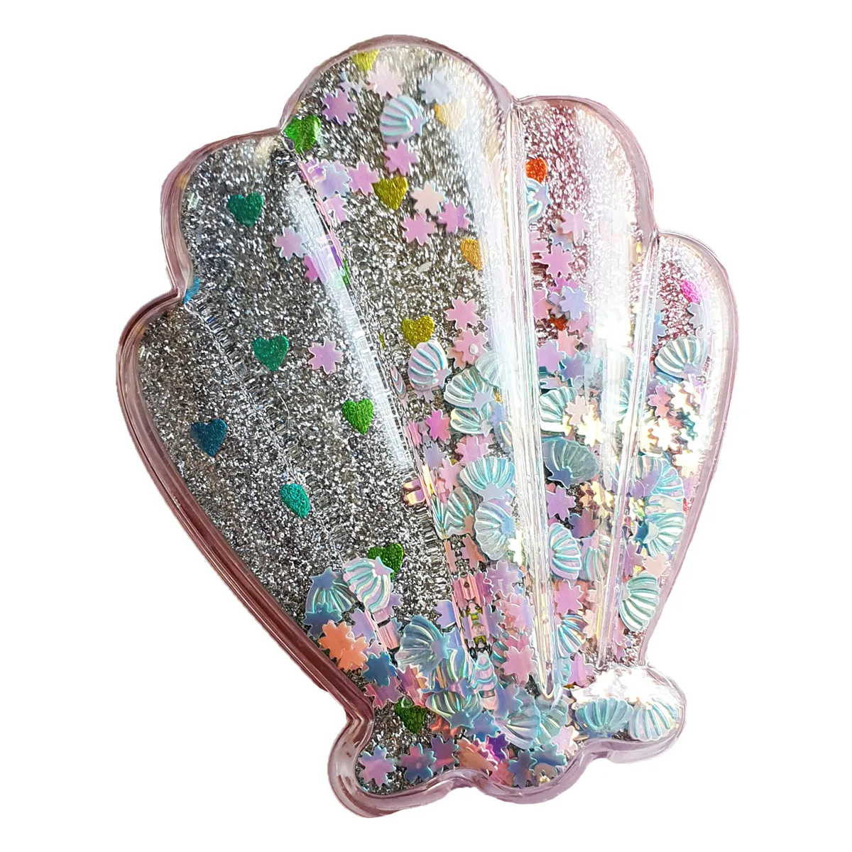 Shimmer Shell Hand Comb - Multicolour