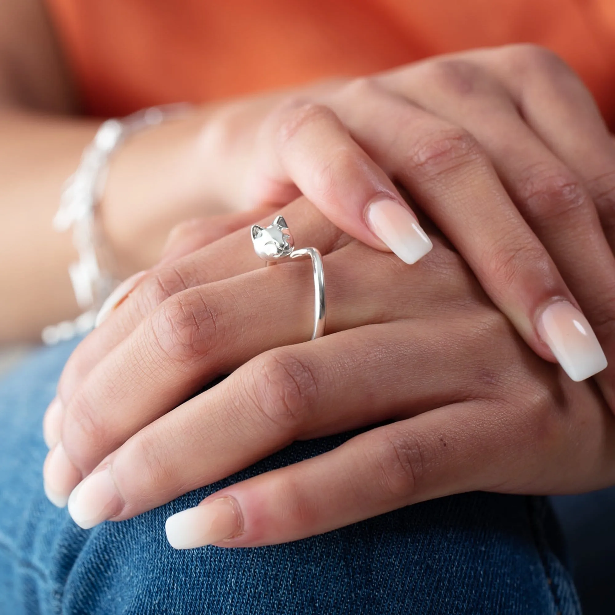 Silver Cat Ring