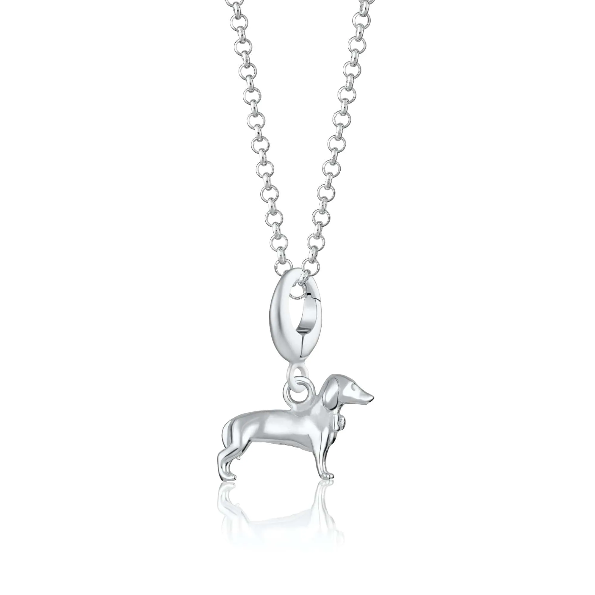 Silver Sausage Dog Necklace