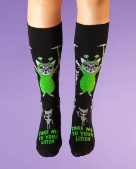 Take Me To Your Litter | Women's USA Made Cat Socks