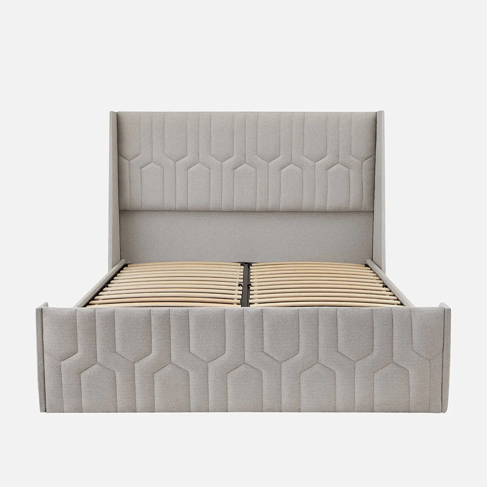 Tranquil Lime shell Upholstered Bed