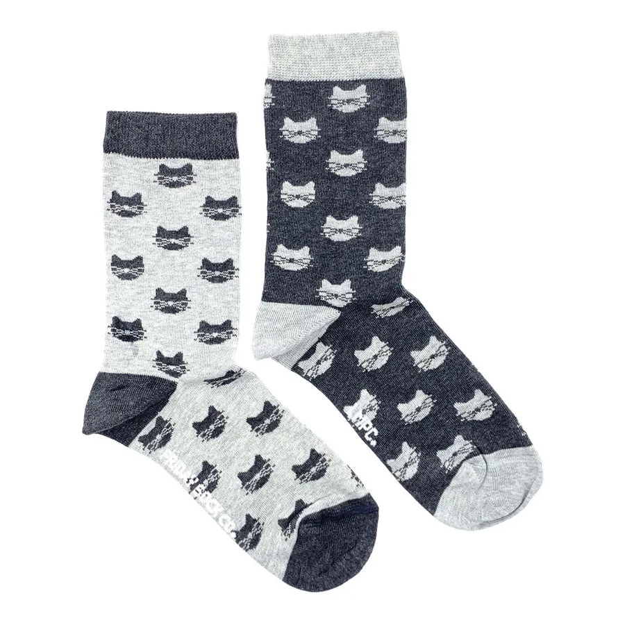 Women's Inverted Grey Cat Socks